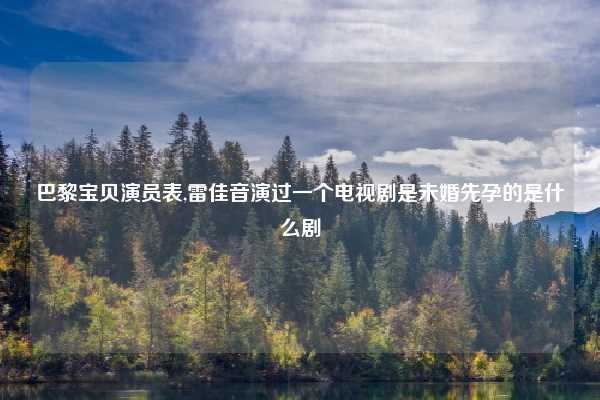 巴黎宝贝演员表,雷佳音演过一个电视剧是未婚先孕的是什么剧
