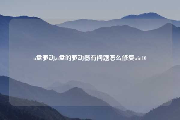 u盘驱动,u盘的驱动器有问题怎么修复win10