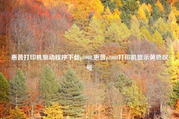 惠普打印机驱动程序下载p1008,惠普p1008打印机显示黄色叹号
