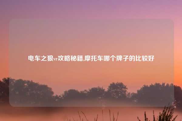 电车之狼vr攻略秘籍,摩托车哪个牌子的比较好