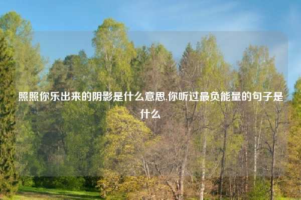 照照你乐出来的阴影是什么意思,你听过最负能量的句子是什么