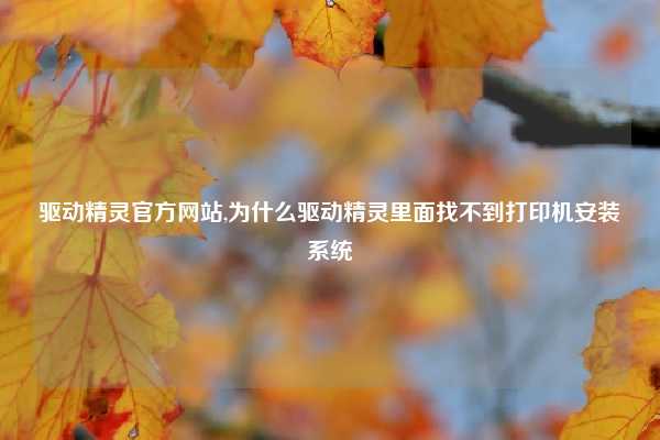 驱动精灵官方网站,为什么驱动精灵里面找不到打印机安装系统