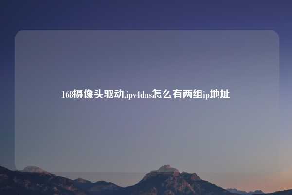 168摄像头驱动,ipv4dns怎么有两组ip地址