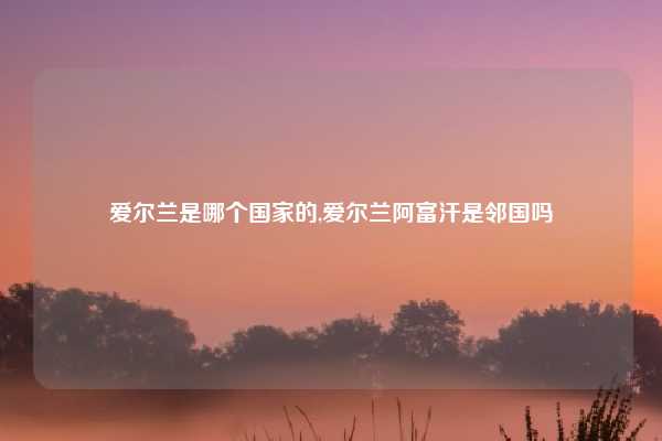 爱尔兰是哪个国家的,爱尔兰阿富汗是邻国吗