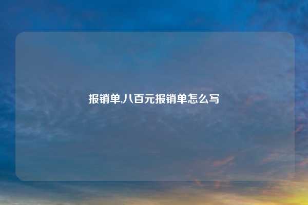 报销单,八百元报销单怎么写