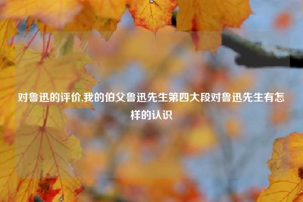 对鲁迅的评价,我的伯父鲁迅先生第四大段对鲁迅先生有怎样的认识
