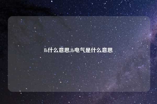 lb什么意思,lb电气是什么意思