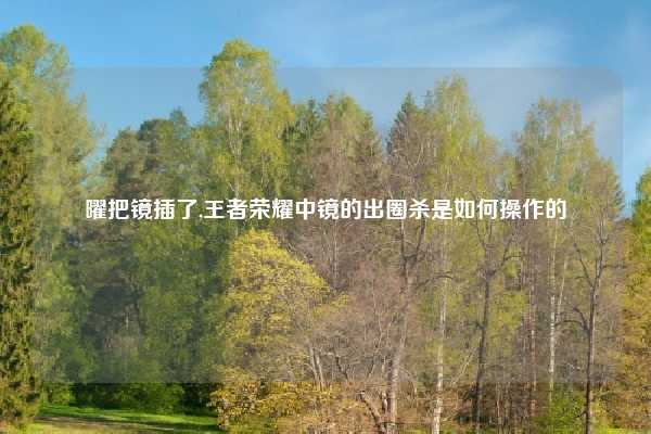 曜把镜插了,王者荣耀中镜的出圈杀是如何操作的