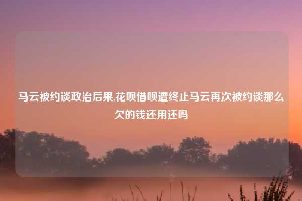 马云被约谈政治后果,花呗借呗遭终止马云再次被约谈那么欠的钱还用还吗