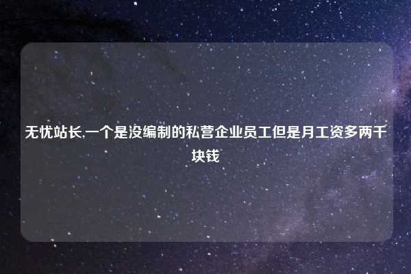 无忧站长,一个是没编制的私营企业员工但是月工资多两千块钱