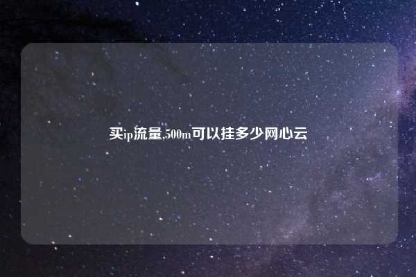 买ip流量,500m可以挂多少网心云