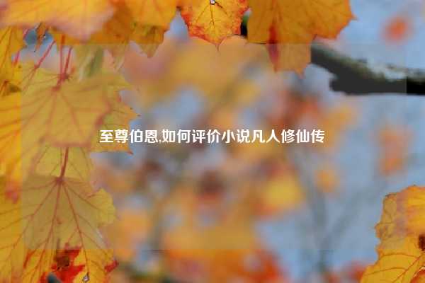 至尊伯恩,如何评价小说凡人修仙传