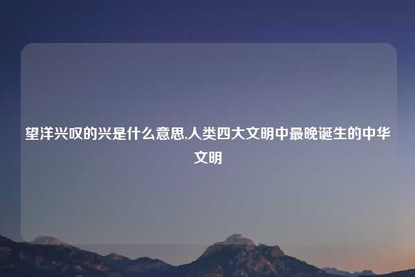 望洋兴叹的兴是什么意思,人类四大文明中最晚诞生的中华文明