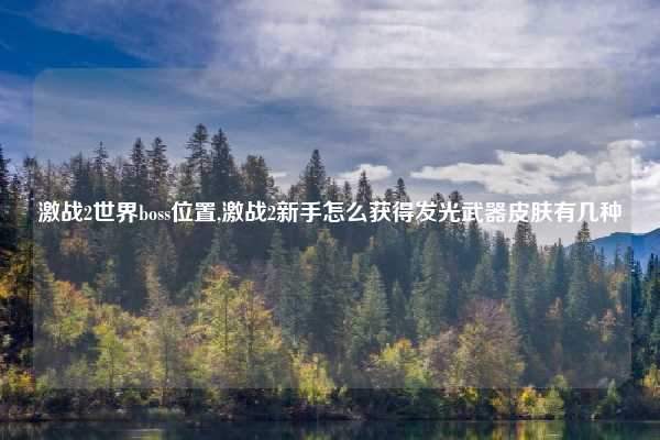 激战2世界boss位置,激战2新手怎么获得发光武器皮肤有几种