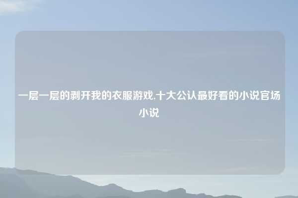 一层一层的剥开我的衣服游戏,十大公认最好看的小说官场小说