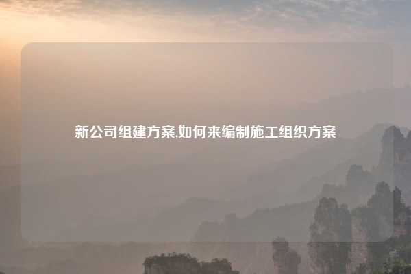 新公司组建方案,如何来编制施工组织方案
