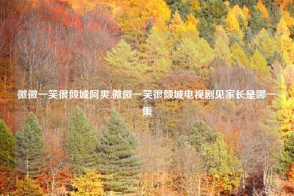 微微一笑很倾城阿爽,微微一笑很倾城电视剧见家长是哪一集
