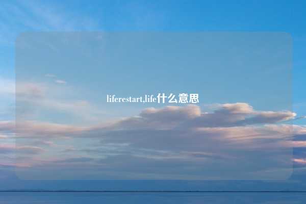 liferestart,life什么意思