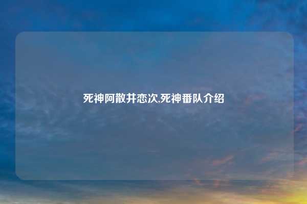 死神阿散井恋次,死神番队介绍