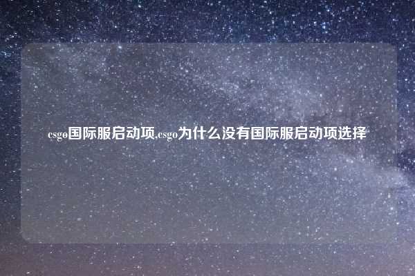 csgo国际服启动项,csgo为什么没有国际服启动项选择
