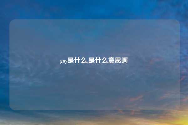gay是什么,是什么意思啊