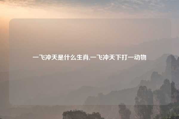 一飞冲天是什么生肖,一飞冲天下打一动物