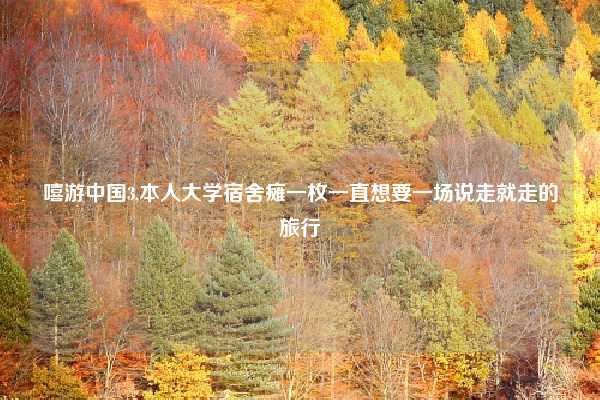 嘻游中国3,本人大学宿舍瘫一枚一直想要一场说走就走的旅行