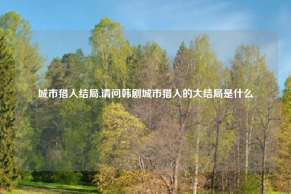 城市猎人结局,请问韩剧城市猎人的大结局是什么