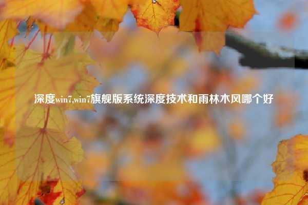 深度win7,win7旗舰版系统深度技术和雨林木风哪个好