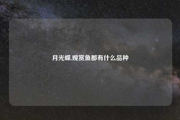 月光蝶,观赏鱼都有什么品种