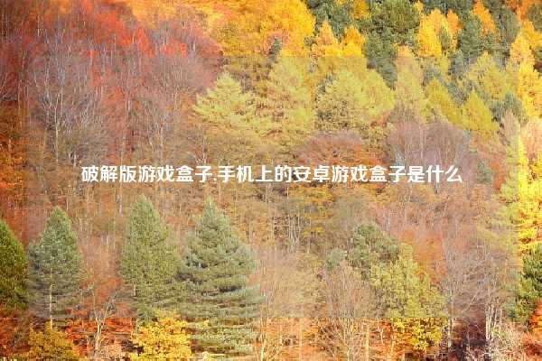 破解版游戏盒子,手机上的安卓游戏盒子是什么