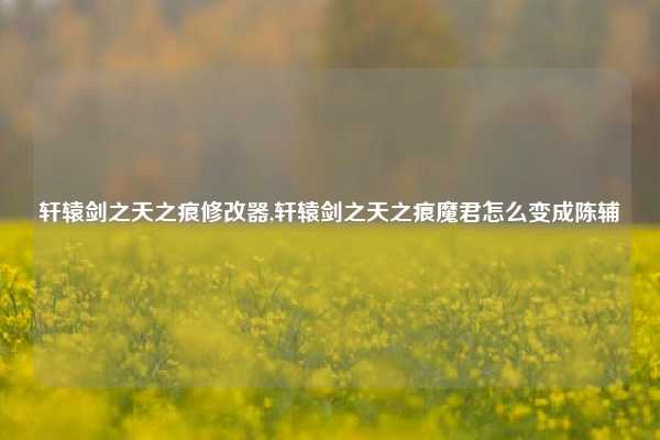 轩辕剑之天之痕修改器,轩辕剑之天之痕魔君怎么变成陈辅