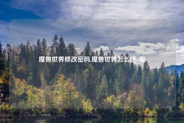 魔兽世界修改密码,魔兽世界怎么进e服