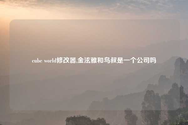 cube world修改器,金泫雅和鸟叔是一个公司吗