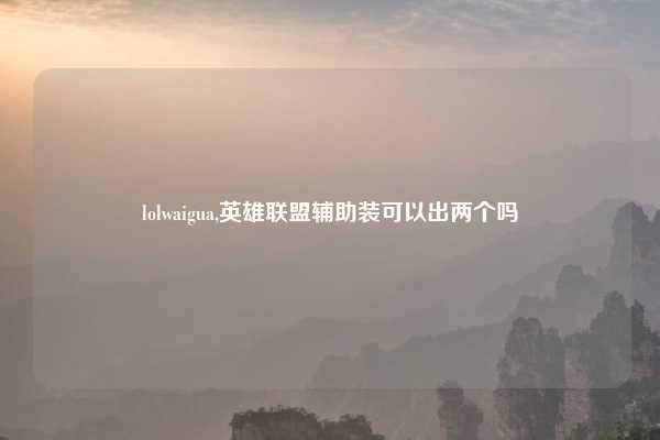 lolwaigua,英雄联盟辅助装可以出两个吗