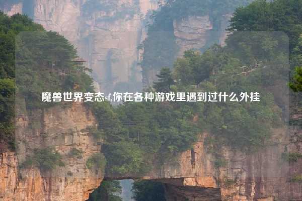 魔兽世界变态sf,你在各种游戏里遇到过什么外挂