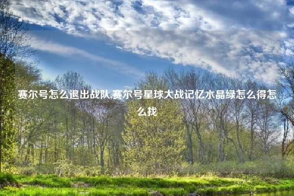 赛尔号怎么退出战队,赛尔号星球大战记忆水晶绿怎么得怎么找