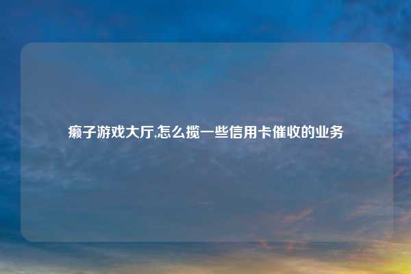 癞子游戏大厅,怎么揽一些信用卡催收的业务