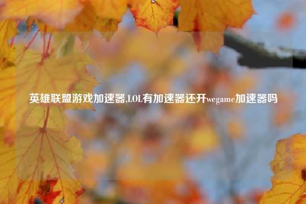 英雄联盟游戏加速器,LOL有加速器还开wegame加速器吗