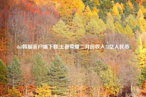 dnf韩服客户端下载,王者荣耀二月份收入71亿人民币