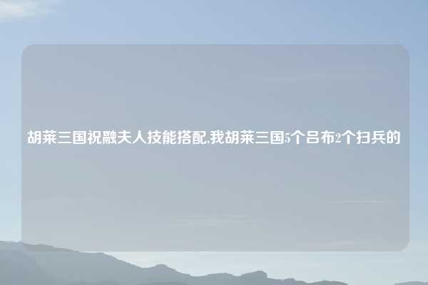 胡莱三国祝融夫人技能搭配,我胡莱三国5个吕布2个扫兵的