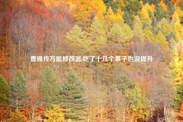 曹操传万能修改器,吃了十几个果子也没提升