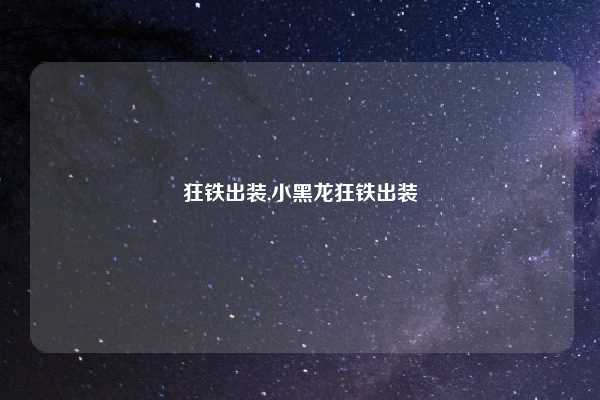 狂铁出装,小黑龙狂铁出装