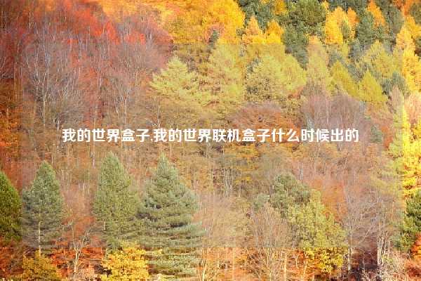 我的世界盒子,我的世界联机盒子什么时候出的