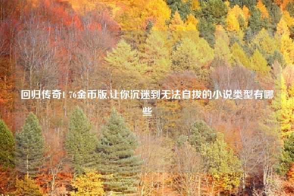 回归传奇1 76金币版,让你沉迷到无法自拔的小说类型有哪些