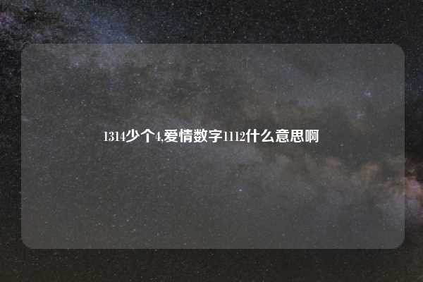 1314少个4,爱情数字1112什么意思啊