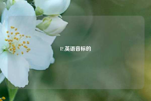 I?,英语音标的