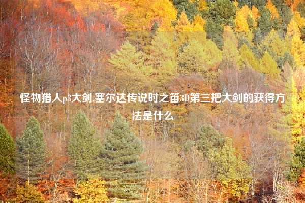 怪物猎人p3大剑,塞尔达传说时之笛3D第三把大剑的获得方法是什么