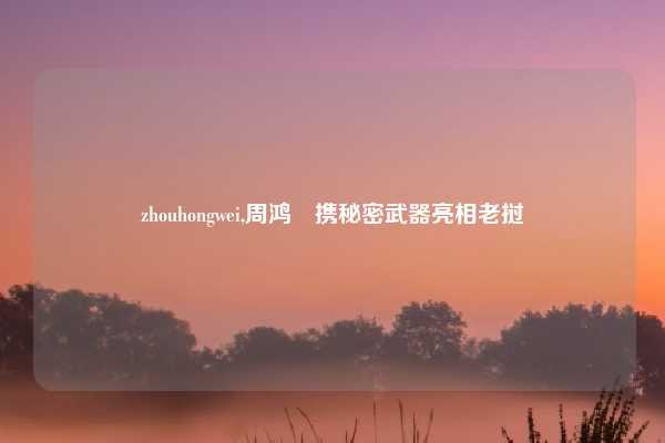 zhouhongwei,周鸿祎携秘密武器亮相老挝