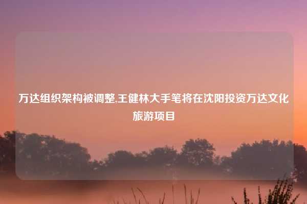 万达组织架构被调整,王健林大手笔将在沈阳投资万达文化旅游项目